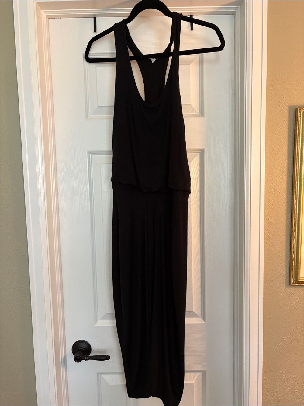 Athleta Black Racerback Maxi Dress - Draped Tank Style